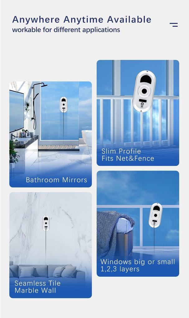 Smart Automatic Window Cleaning Robot with Remote Control for Household High-Rise Glass