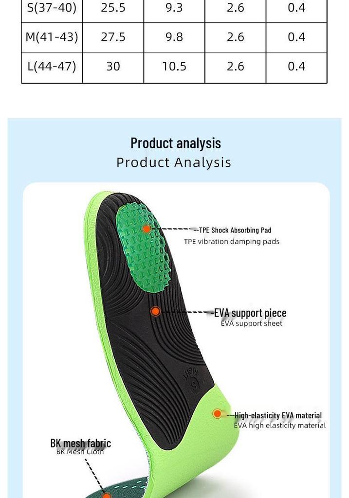 Unisex Orthopedic Sports Insoles for Military Training, Running, Basketball – High Elastic, Shock-Absorbing Arch Support