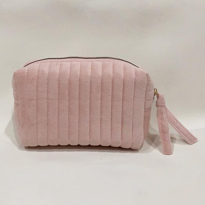 Large Capacity Velvet Cosmetic Bag Toiletry Bag Convenient Travel Toiletry Bag