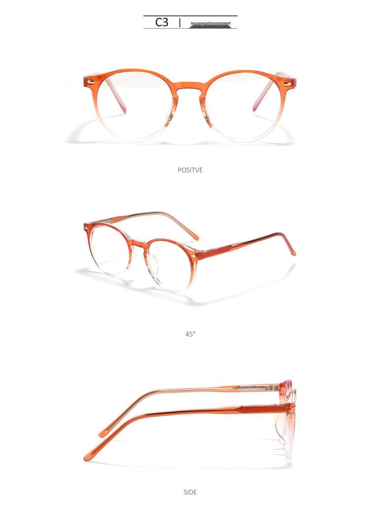 Xunge Unisex Round TR90 Glasses - Candy Colors, Korean Academy Style, Sweet No Makeup Look