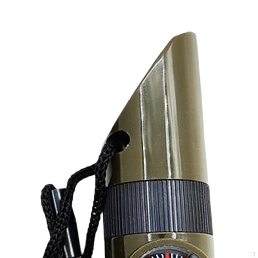 Survival Whistle with Thermometer Tool Lightweight Outdoor Compass Magnifier for