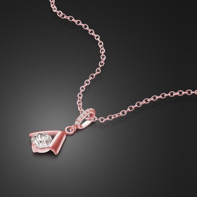 

Простое ожерелье из стерлингового серебра 100% 925 пробы с буквой V, модное колье с цирконом, женское нежное ювелирное изделие из розового золота, подарок розового золота