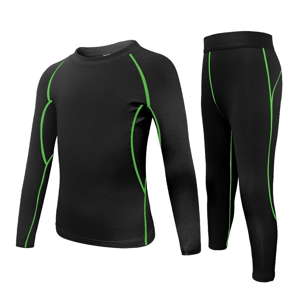 Children's Winter Fleece-lined Quick-dry Football Training Suit – High Elastic, Warm Sports Base Layer