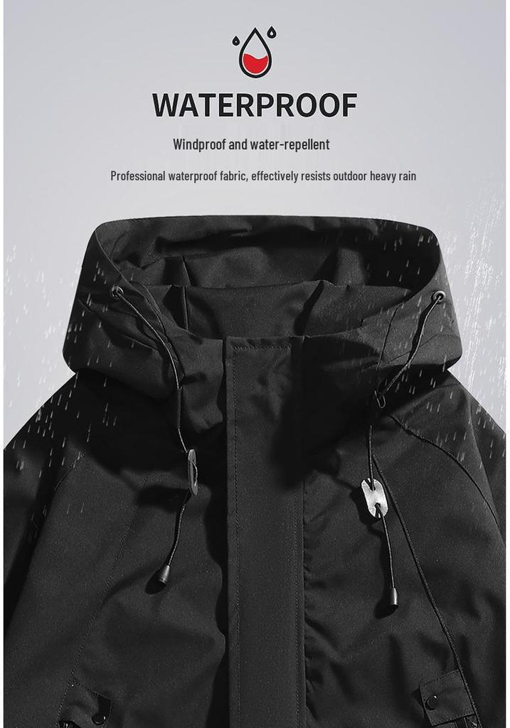Herren Windbreaker im amerikanischen Stil: Frühlings-/Herbst-Outdoor-Jacke für Paare, lockere Passform, winddicht, wasserdicht, zum Bergsteigen geeignet.