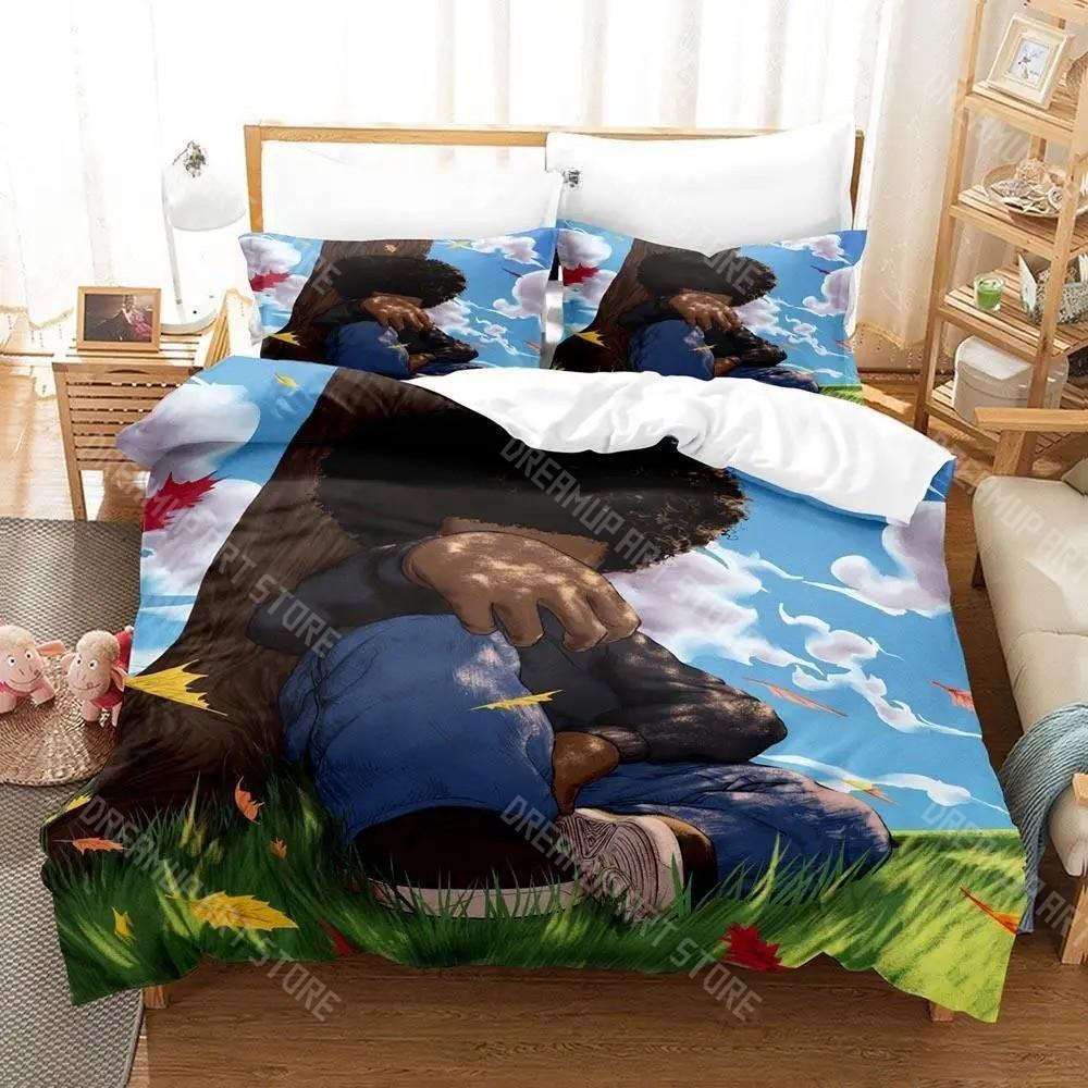 3D-gedrucktes Boondocks Bettwäsche-Set für Jungen Mädchen Bettbezug und Kissenbezug enthalten Einzel Doppel Queen King Full Single Double Größen