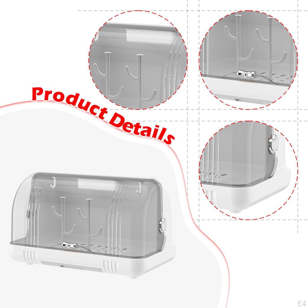 Rack Cup Storage Holder with Transparent Cover Container Lightweight Tableware Box for