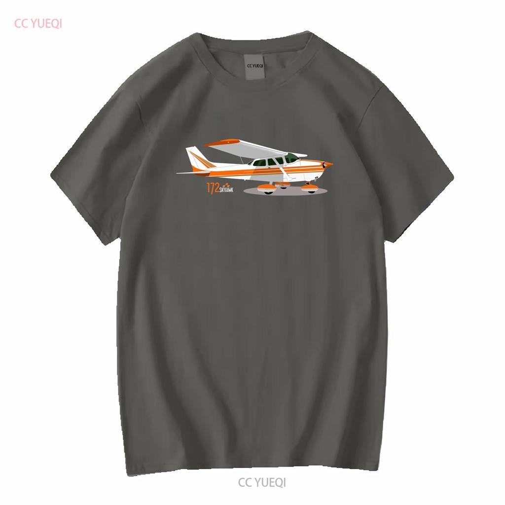 Aeroclassic Cessna 172 Skyhawk PPL Aviation Inspiriertes T-Shirt lang- oder kurzärmelig Vintage Gewaschen homme Leicht dehnbar