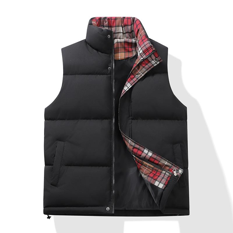 Men's Loose Vest Autumn and Winter, Men's Thick Casual Stand Up Collar Jacket