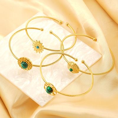 Non-Fading Titanium Steel Inlaid Turquoise Bracelet Devil'S Eye Furnace Real Gold Electroplating Delicate Bracelet