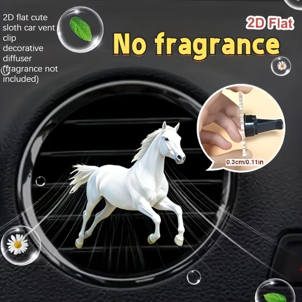 

2D flat horse car vent clip decorative diffuser (fragrance not included), car interior decoration, aromatherapy clip, ideal for holiday gifts