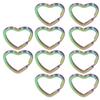 10PCS Key Ring Heart Shaped Design Colorful Appearance Fine Workmanship High Hardness Keychain