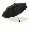Golden Yin Yang Symbo Umbrella, Portable 3-Fold Compact Umbrella,Christmas Gift ES448