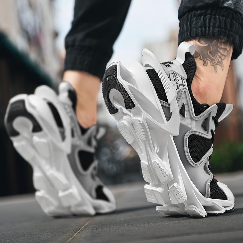 Men's Spring/Summer Blade Sole Sneakers - Trendy, High-Quality, Shock-Absorbing, Mesh Casual Running Shoes
