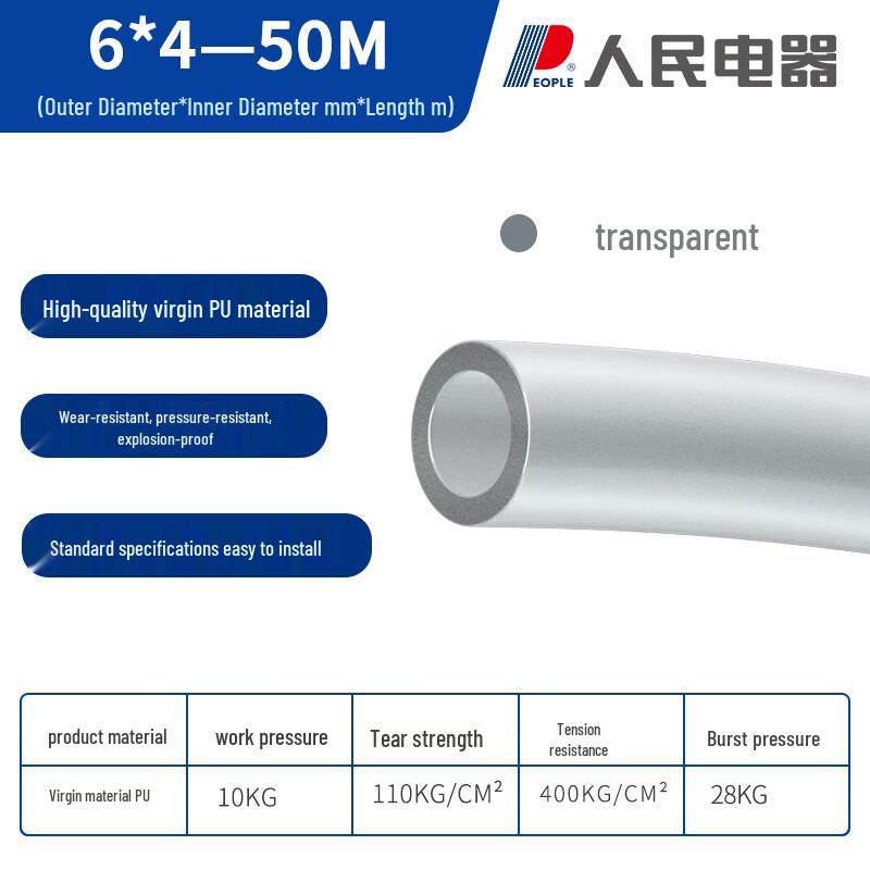 Renmin PU Air Hose CN plug (adapter included) 6x4mm
