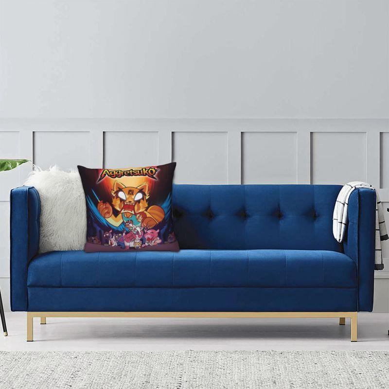 Custom Nordic Japan Anime Aggretsuko Cartoon Sofa Cushion Cover Polyester Throw Pillow Case for Living Room