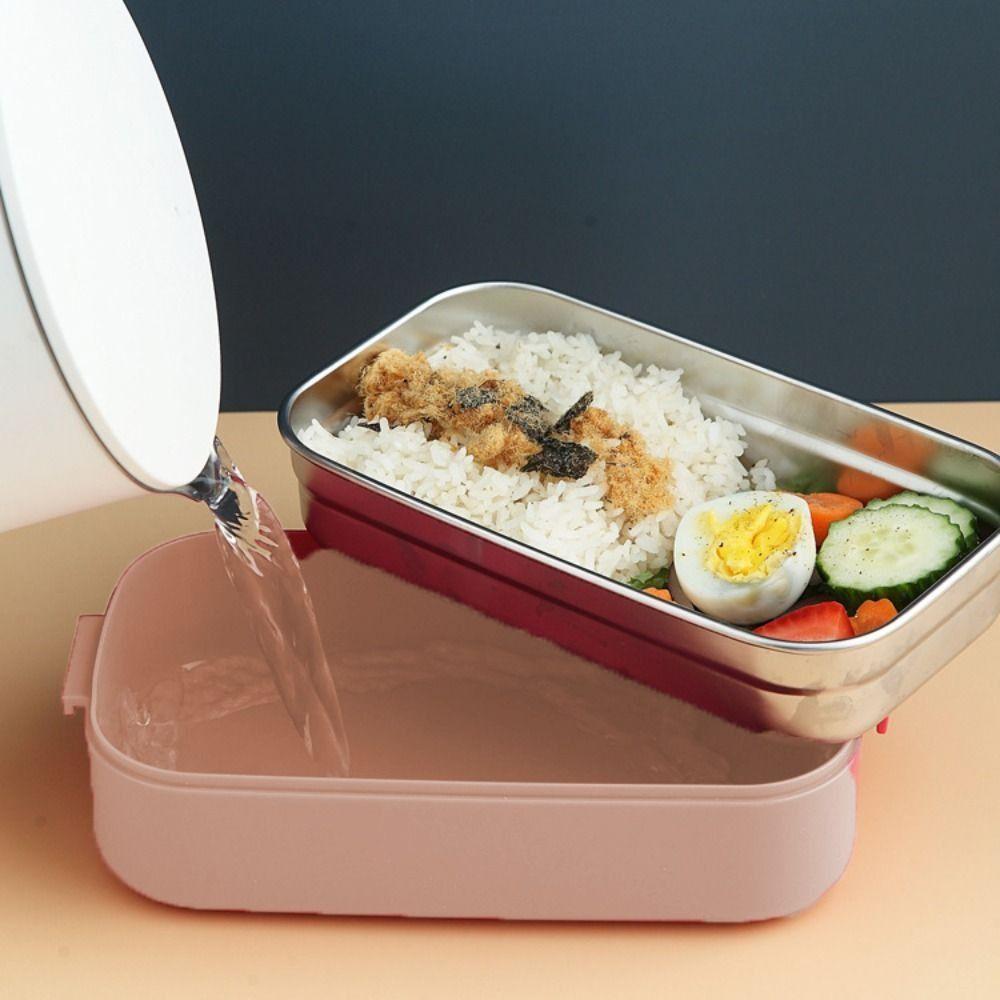 Practical 600ml Insulated Lunch Box Detachable Microwaveable Food Box with Handle Rectangular Kitchen Storage Box Winter