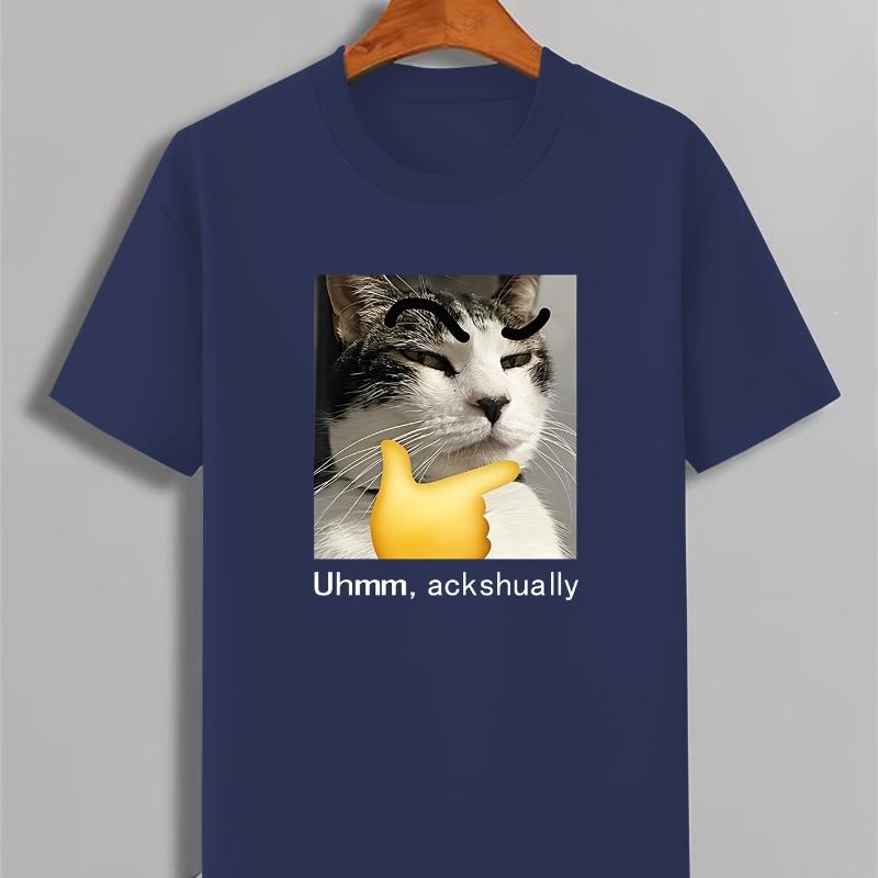 

Cat Meme Print Graphic Print T-Shirt Breathable Cool, Comfortable Wear,Daily Casua XXL білий