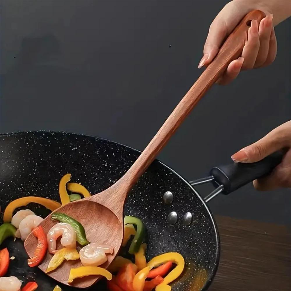 Wooden Material Cooking Spatula Long Handle Kitchen Spatula Natural Wok Spatula Kitchen Use