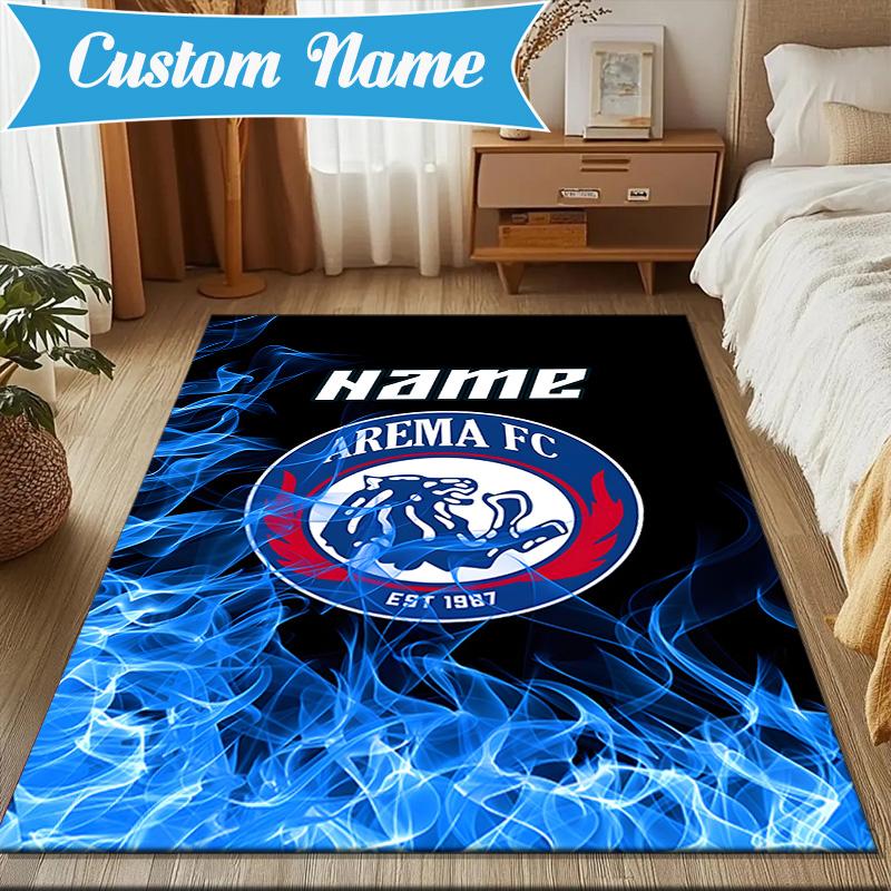 Custom Name AREMA Football Crest Design Rug Game Carpet, Floor Mat for Bedroom Living Room Entryway Rug, Home Decor Idea Gift for Christmas birthday