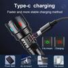 Ultra Powerful Led Flashlight 18611 Tactical Torch Type C Rechargeable Flash Lights XHP161 Camping Lantern Waterproof Hand Lamp
