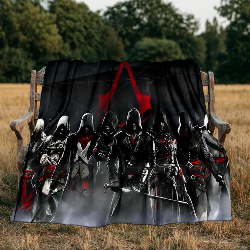 Assassin Game Flannel Blanket, Use for Birthday/Holiday Gift, Soft Blanket for Sofa/Bed/Camping/Office/Tourism Use,All Seasons