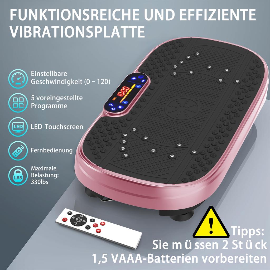 Vibration Plate Training Device, Whole Body Training Fitness Platform, with Resistance Bands for Home Training Equipment with Speed Control