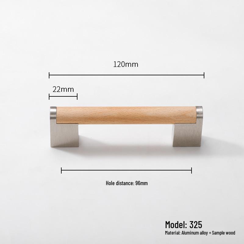 Japanese Minimalist Walnut Handle Solid Wood Cabinet and Wardrobe Drawer Handle