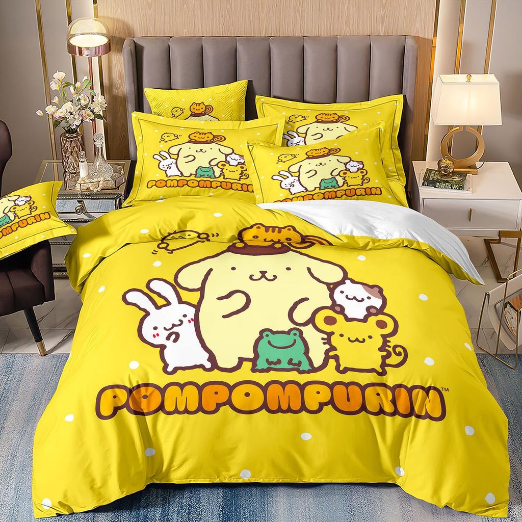 3D Digital Printing Cartoon Animation Children'S Bedding Pudding Dog Three-Piece Set