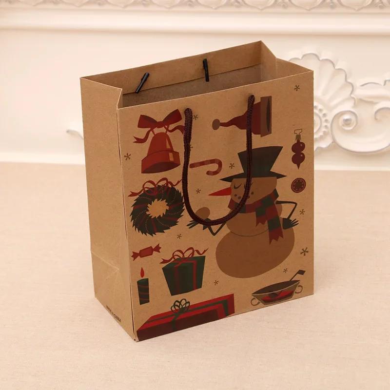 

2022 New Year Christmas Candy Box Gift Bags Kids Favors Bag Snowflake Xmas Tree Plastic Packing Bag Noel Decor