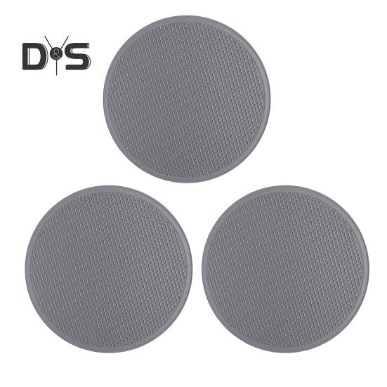 

3 шт. Силіконові підставки для гарячого посуду Нековзкі тримачі для гарячого для сковорідок Термостійкі підкладки для каструль Багатофункціональний кухонний килимок для стільниці 20cm сірий