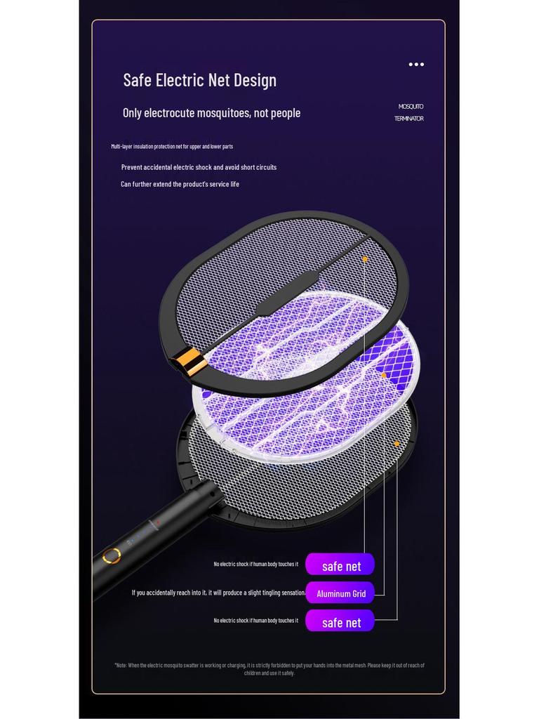 Rechargeable Electric Mosquito Swatter with Automatic Lure & Shock - Ideal for Home & Dorm Use