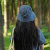 1Pc Women's Wide-Brim Bucket Sun Hat - Plaid Print Fisherman Hat, Suitable for Travel, Beach, Hiking - Wide-Brim Outdoor Sun Hat