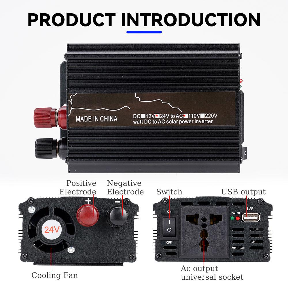800W Universal Car Inverters Modified Sine Wave DC 12V To AC 110V Solar Transformer Convert Plug Car Electronics Accessories