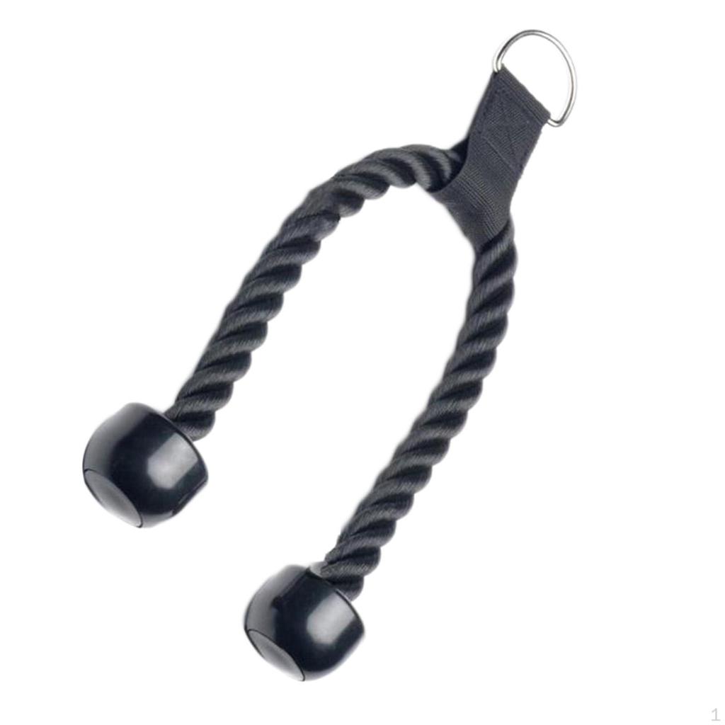 70cm Tricep Rope Pull Down Cable Easy to Grip Non Slip Heavy Duty Strength