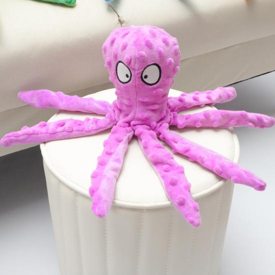 Plush Octopus Dog Chew Toy Small Medium Large Dog Cat Squeaky Stuffed Octopus Doll Indoor Outdoor Stress Relief Interactive Teething Toy Pet Supplies