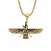 Pendentif Faravahar Ahura Mystique Couleur Or Acier Inoxydable Collier Zoroastrien Pour Femmes Hommes Bijoux Religieux Iraniens Cadeau