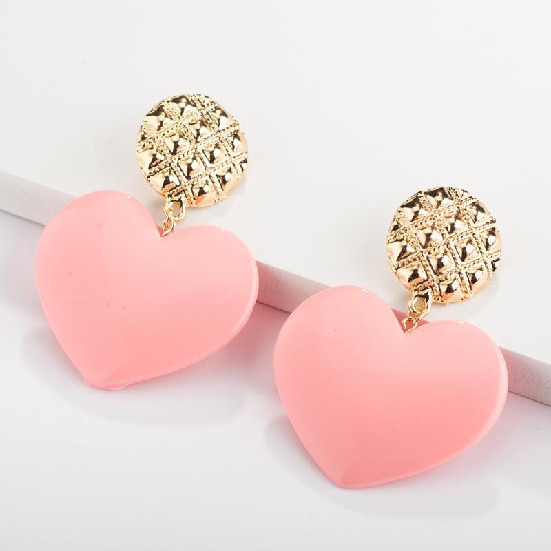 Trendy Alloy Candy Heart Earrings For Women Autumn 2021 Fashionable Jewelry
