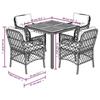 VidaXL Ensemble à Manger de Jardin avec Coussins 5 pcs, Table et Chaises de Patio, Meubles d'Extérieur Terrasse, Moderne, 3212037