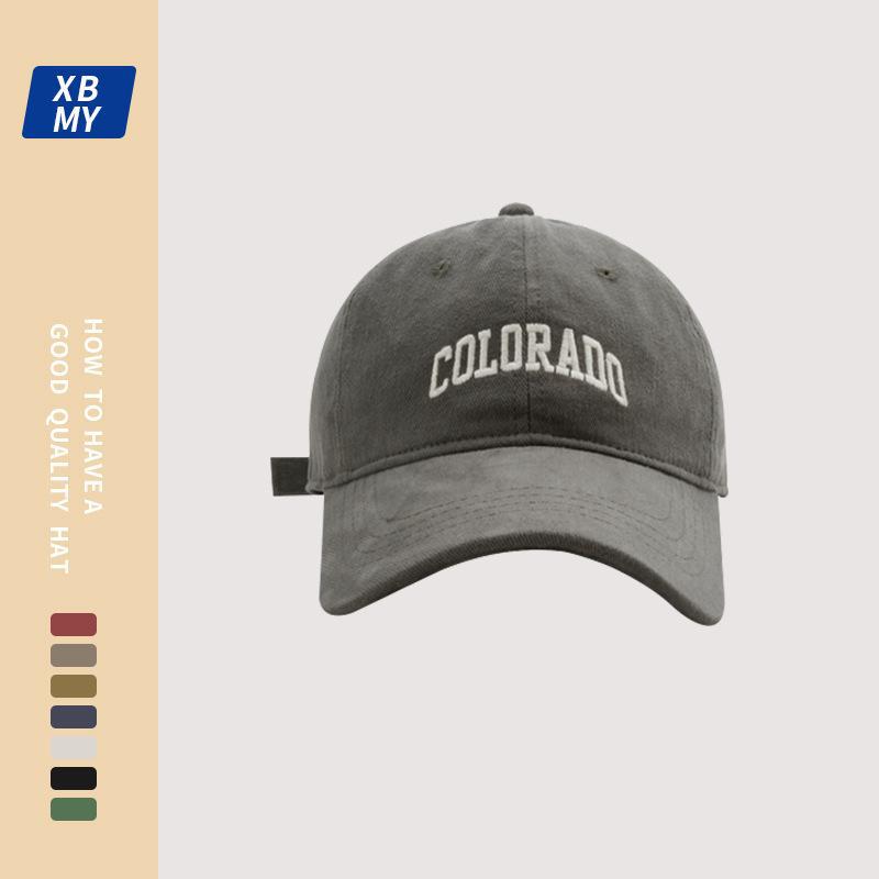 Baseball cap female spring and summer deep-topped wide-brimmed big-headed cap couple Joker tide show face small sun visor.