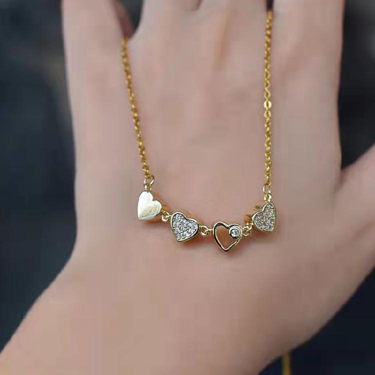 4-in-1 Wearing Lucky Four Leaf Clover Necklace for Women Love-heart Pendant