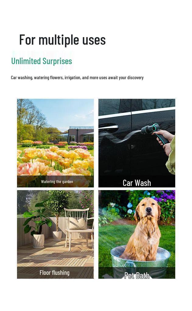 Telescopic Car Wash & Garden Hose Reel with High-Pressure Water Gun and Automatic Retractable Storage