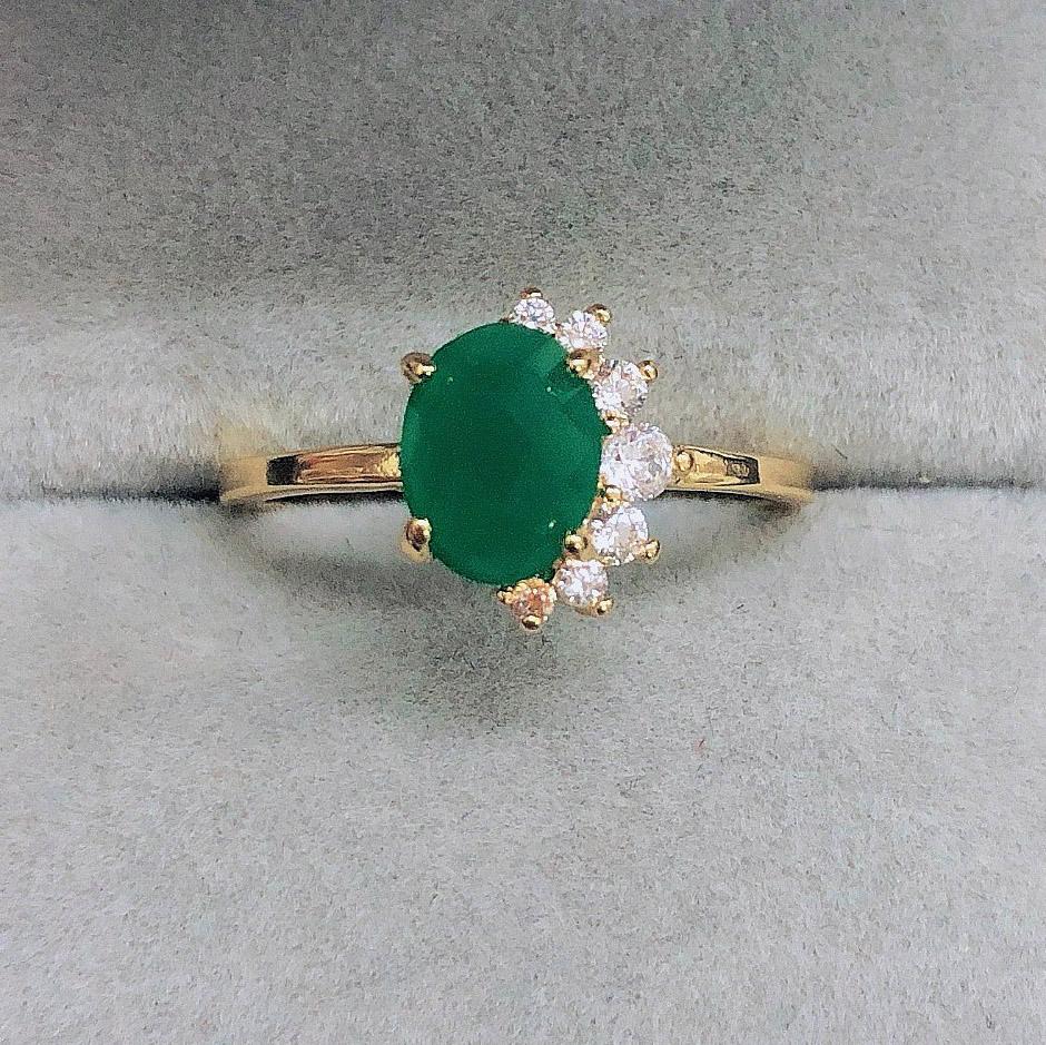 Nuovi Anelli Romantici Delicati Per Donna Cristallo Verde Zirconia Cubica Colore Oro Matrimonio Fidanzamento Anello da Donna Gioielli di Moda