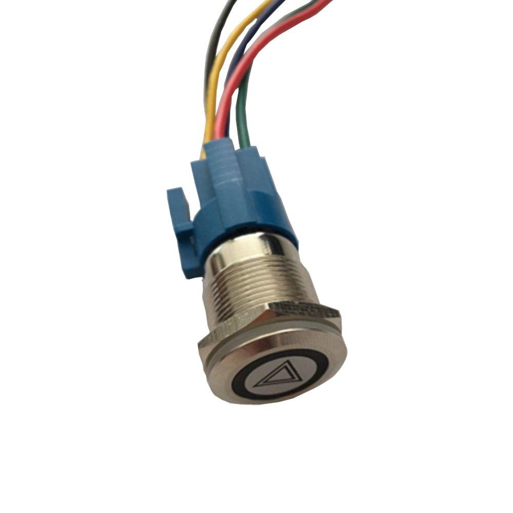 ESUPPORT 12V Automobil Rotes LED-Licht Notfall Warnblinker Druckknopf
