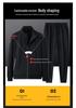 Men's Thickened Velvet Cotton Casual Suit: Middle-aged Father's Two-piece Sports Jacket and Pants Set