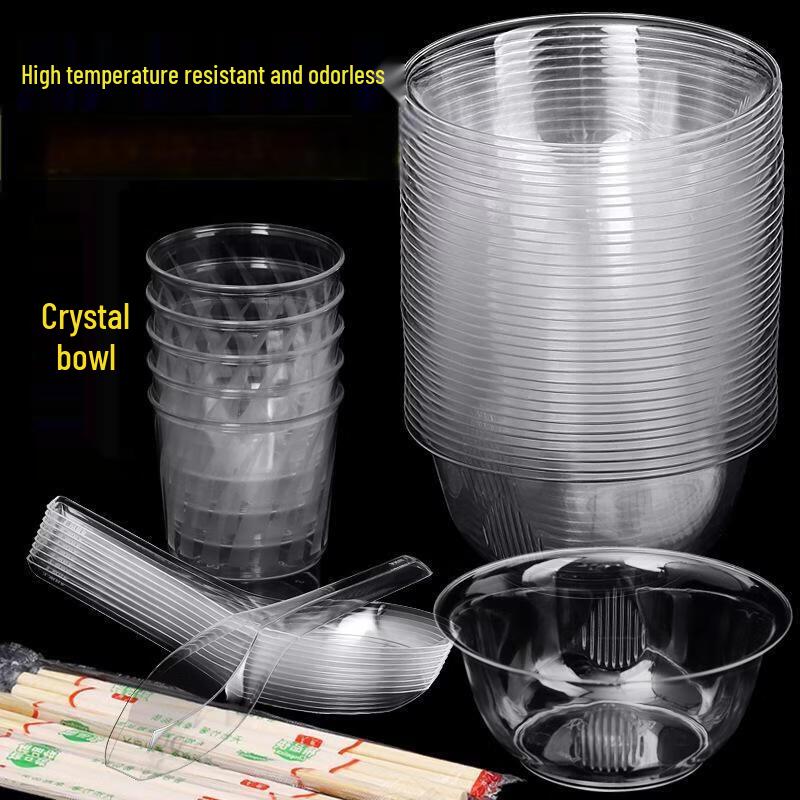 JINGRX Disposable Crystal Plastic Bowls
