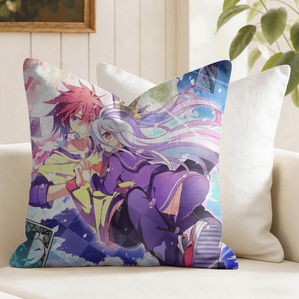 No GGame No Life Cushion Cover Eco Linen Pillow Case DoubleSided Print Breathable Durable Zipper Home Decor Gift