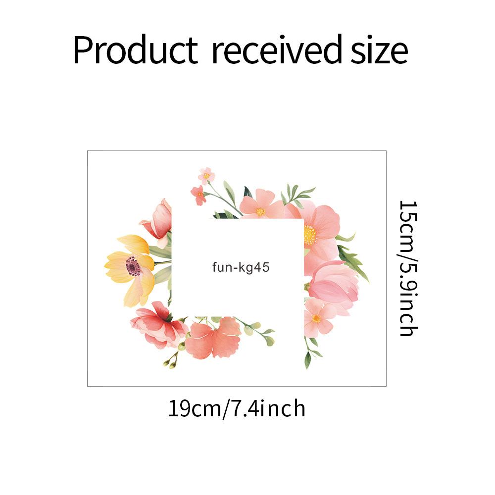 

Fun-kg45 Watercolor Pink Flower Leaves Bedroom Living Room Background Decorative Wall Stickers Self-adhesive 15*19CM/fun-kg45