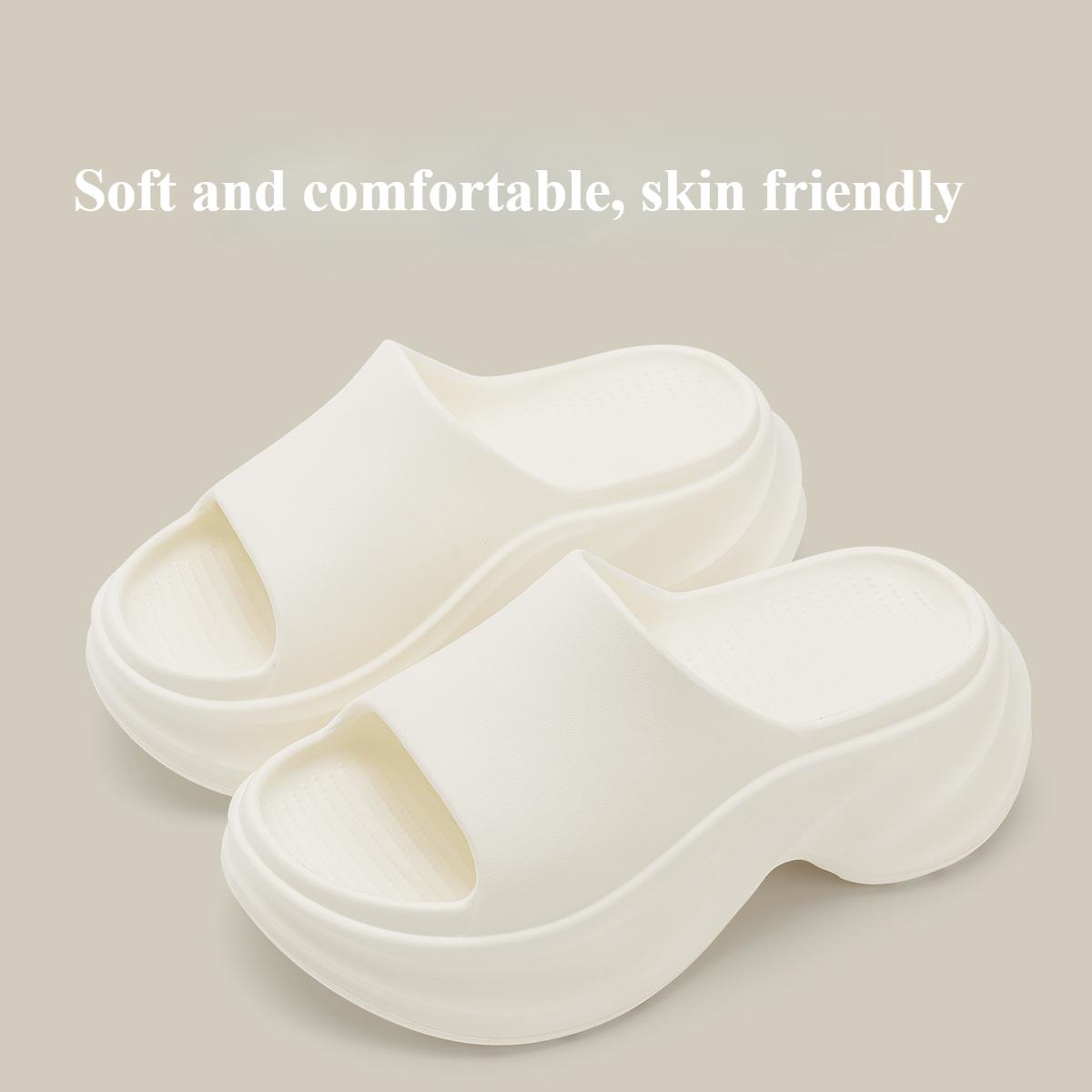 Тапочки на толстой подошве для женщин для пляжа, идеально подходящие для ношения на улице на лестницах, увеличивающие рост и крутые сандалии 36 белый