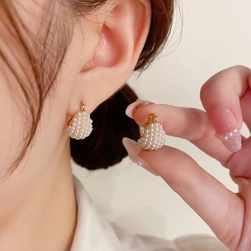 2026New Imitation Pearl Hoop Earrings Romantic Light Luxury P... More