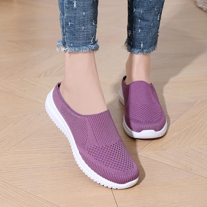 Dammode 2024 Cross-Border Halvtofflor - Andningsbara, Mjuka Sulor, Plus Size Vardagsskor för Medelålders & Äldre Mammor